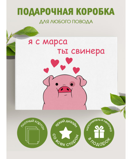 Смешные Подарочная коробка с наполнителем для подарка 23х27х12 см.
