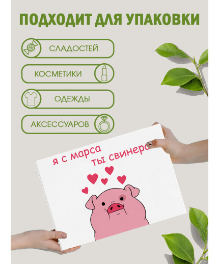 Смешные Подарочная коробка с наполнителем для подарка 23х27х12 см.