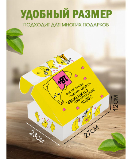 Смешные Подарочная коробка с наполнителем для подарка 23х27х12 см.