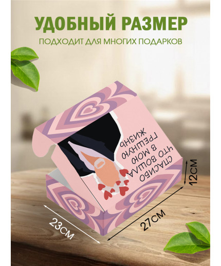 Смешные Подарочная коробка с наполнителем для подарка 23х27х12 см.