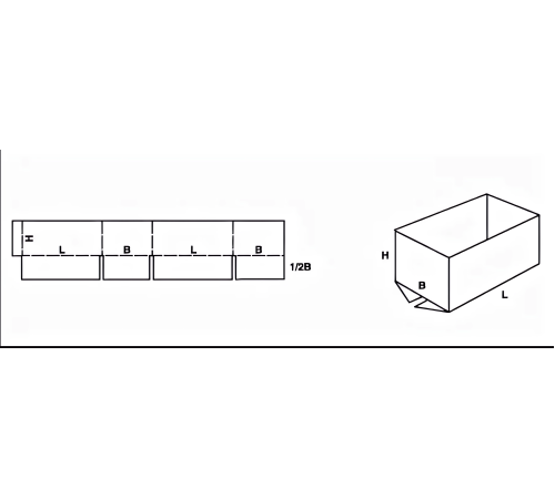 <p>Fefco 200: Четырехклапанная коробка 31x26x38 см</p>