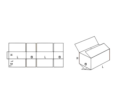Fefco 205 - Четырехклапанный короб cо стыком клапанов 30х22х25 см 
