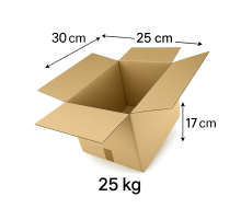 Fefco 201 - Коробка четырехклапанная со стыкующимися внешними клапанами 30х25х17 см