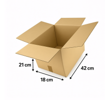 Fefco 201 - Коробка четырехклапанная со стыкующимися внешними клапанами 42х21х18 см