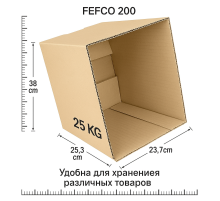 Fefco 200 - Коробка четырехклапанная с открытым верхом 38х25,3х23,7 см