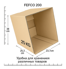 Fefco 200 - Коробка четырехклапанная с открытым верхом 38х25,3х23,7 см