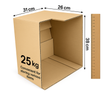 Fefco 200 - Коробка четырехклапанная с открытым верхом 31х26х38 см